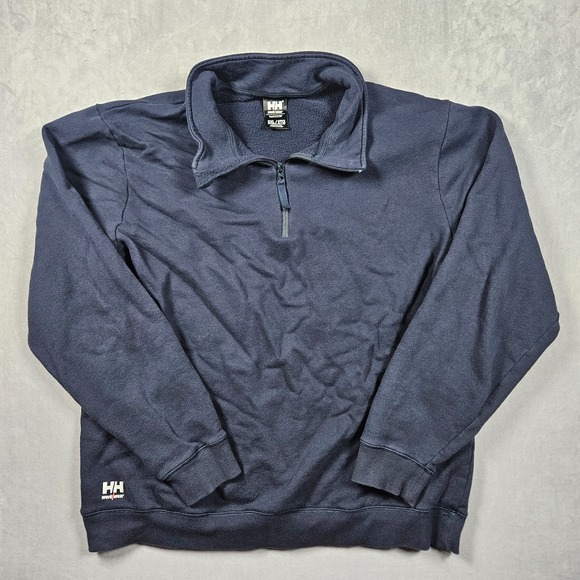 Helly Hansen Other - Helly Hansen Sweatshirt Mens 2XL Blue‎ Work Wear 1/4 Zip Fleece Lined Logo